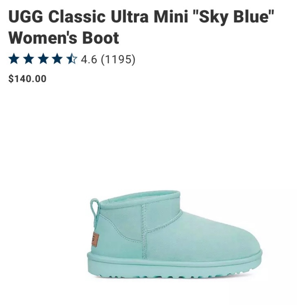 Ugg Classic Ultra Mini - Sky Blue, Women’s size 8